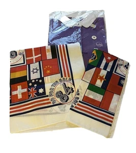 1984 New Orleans World’s Fair Rugby Shirt Los Angeles Olympics Scarves JS - Picture 1 of 7