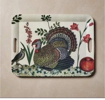 NEW John Derian for Target XL Melamine Tray Turkey Thanksgiving Holiday Scene - Image 1 of 2