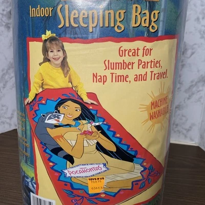 Новый из старых запасов винтажный спальный мешок 1995 Disney Pocahontas 30x57 сделано в США машинная стирка - Изображение 1 из 4