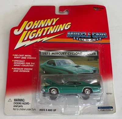 Johnny Lightning Muscle Cars USA 1971 Mercury Cyclone Spoiler & Card Green NIB - Image 1 of 2