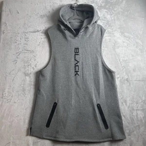 Actively Black Sweatshirt Mens 4XL Gray Sleeveless Hoodie Performance Workout - Picture 1 of 15