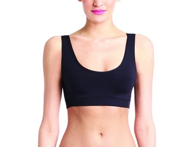 Bralette sin mangas minimalista clásico para mujer commando - negro, SM/MD Foto 1 de 2