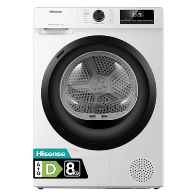 Hisense DHQE800BW2 Asciugatrice A Pompa Di Calore 8 Kg Classe D Oblò Nero Big - Immagine 1 di 4