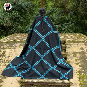 HANDMADE ALPACA BLANKET (Brunnera) FREE SHIPPING IN USA, QUEEN SIZE - Picture 1 of 9