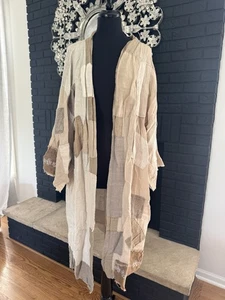 Plumero Chaqueta Magnolia Pearl Lino Mixto Patchwork de la línea Love O/S - Imagen 1 de 7