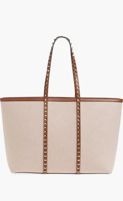 Bolso de Mano VALENTINO GARAVANI Rockstud Marrón Natural Nuevo Foto 1 de 4