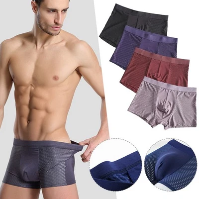 Boxer short en fibre de bambou caleçon homme pantalon homme boxer sous vêtement homme ! - Photo 1/4