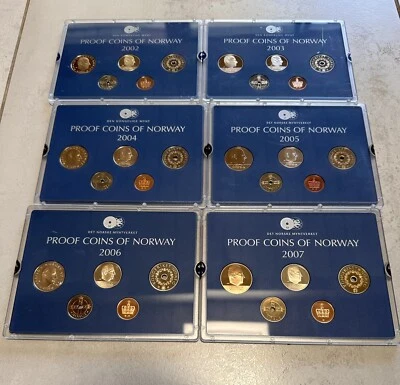 NORWAY 1994-2007 Proof Coin Sets from the Royal Mint - 14 Sets in Album - Image 1 of 4