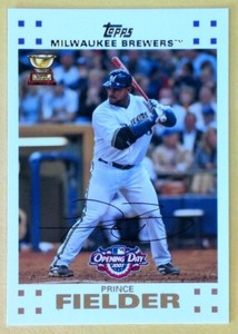 2007 Topps Opening Day #207 Prince Fielder Baseball Card Milwaukee Brewers