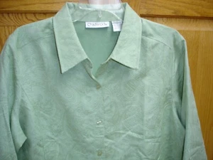 Womens Chadwicks Shirt Jacket Button Front Green Size 16 - Picture 1 of 20