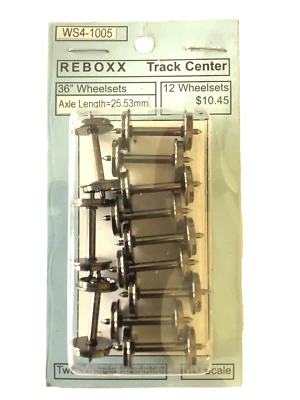 ReBoxx-4 36" HO Semi-scale wheels sets, 1.005" Axle Length, 12/ Pkg, NMRA RP-25 - Image 1 of 2