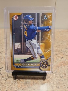 JACKSON CHOURIO 2022 Topps Bowman Draft Picks Prospect 1st GOLD RC ROOKIE SP /50