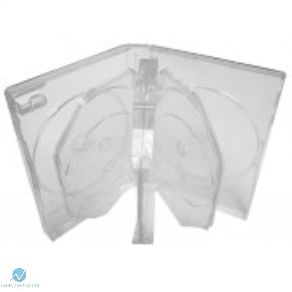 1 X 8 Way Clear DVD 26mm Spine Holds 8 Discs Empty Replacement Case HQ AAA