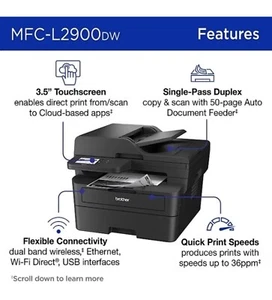 Brother MFC-L2900DW Wireless Compact Monochrome All-in-One Laser Printer - Picture 1 of 1