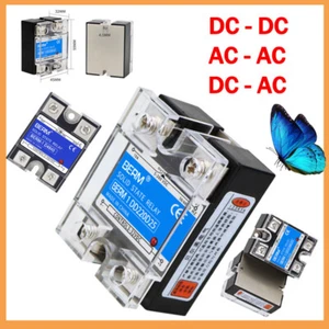 SSR Single Phase Solid State Relay 10A -100A DC-AC DC-DC AC -AC 3-32VDC/5-200VDC - Picture 1 of 32