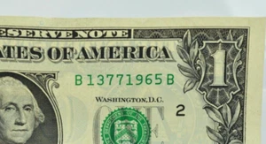 $1 Dollar Bill Birthday/Anniversary note July 7th 1965. Fancy Serial Number - Picture 1 of 2