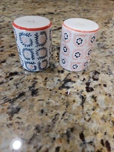 Juego de cocteleras Threshold gres floral boho naranja azul sal pimienta - Imagen 1 de 5