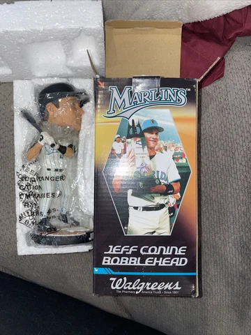 Walgreens Match Up MLB Florida Marlins Jeff Conine Baseball Bobble Head WITH BAT Cover