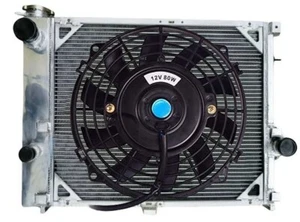 3 ROW ALUMINUM RADIATOR+FAN For BMW E34 525 525i 530 M50 engine 1986-1996 MT - Picture 1 of 8