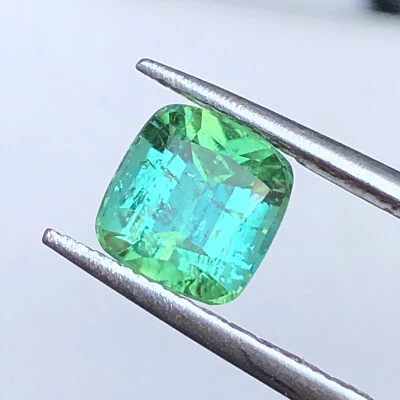 1.3 Ct Natural Cushion Cut Blue Green Tourmaline Loose Gemstone From Afghanistan - Image 1 of 4