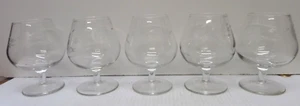 Juego de 5 vasos de brandy grabados Princess House Heritage vintage Francia - Imagen 1 de 5