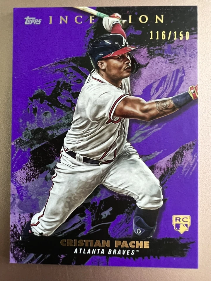 2021 TOPPS INCEPTION CHRISTIAN PACHE PURPLE 129/150 ROOKIE CARD #63 BRAVES - Image 1 of 4