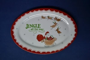 Plato Pottery Barn Kids Jingle All The Way Navidad Santa - Imagen 1 de 5