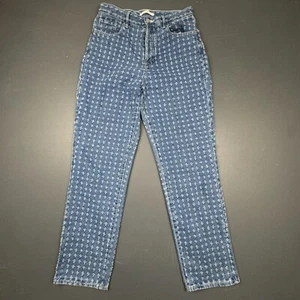 PacSun Women’s Dad Jeans Size 28 Blue Distressed Cross Stitch High Rise Denim - Picture 1 of 11