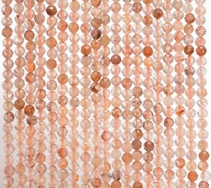 4 MM BRONZE RUTILQUARZ EDELSTEIN MIKRO FACETTIERT RUND LOSE PERLEN 15,5 ZOLL - Bild 1 von 4