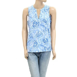 Blusa sin mangas Lilly Pulitzer Dev estampada sin mangas algodón playa L NUEVA 279329 - Imagen 1 de 5