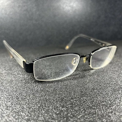 Anne Klein Eyeglasses AK5003 001 Women Black Metal Animal Print Half Rim 52-17 - Image 1 of 4