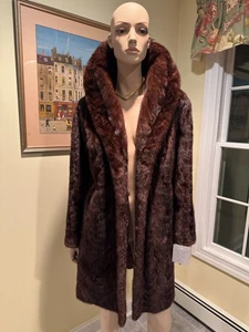 NEU 34" schokobraun Nerz Cape Kragen Echtpelz Mantel Jacke Größe 10/12 Medium - Bild 1 von 14