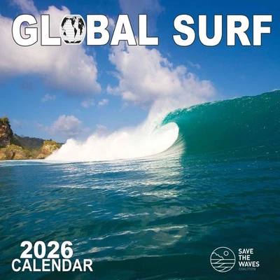 Календарь GLOBAL SURF 2026 (12 дюймов x 12 дюймов настенный) Save the Waves - Изображение 1 из 4