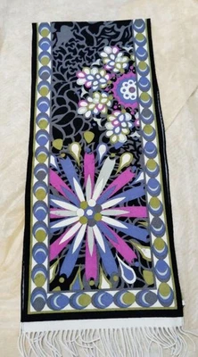 EMILIO PUCCI Firenze Lana Cachemira Bufanda Italia Floral Patrón Geométrico Diseñador Foto 1 de 4