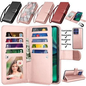 Funda de cuero PU para Motorola Moto G Stylus 5G 2025 billetera soporte para tarjetas cubierta de teléfono - Imagen 1 de 44