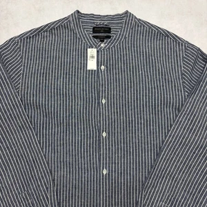 Banana Republic Shirt Mens XXL Untucked Linen Cotton Conductor Mandarin Band NWT - Picture 1 of 7
