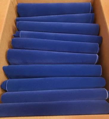 Lote 10 patios de tela de terciopelo flocado azul real paquete cortes-rollo extremo restos artesanías Foto 1 de 4