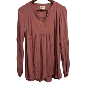 Top campesino bordado boho manga larga Knox Rose rosa polvoriento para mujer grande rosa” - Imagen 1 de 9