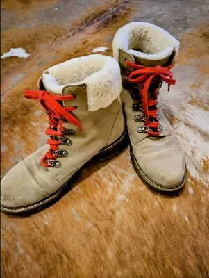 Frye Samantha, Mujer Senderismo, Marfil Nubuck-Cuero de Oveja, Botas, Talla 8 Foto 1 de 3