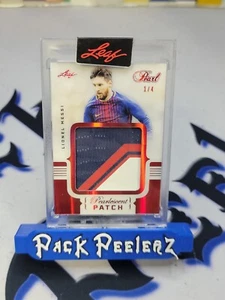 2021-22 Leaf Pearl multideportivo Lionel Messi Kylian Mbappé tarjeta de doble parche #1/4 - Imagen 1 de 2