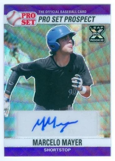 MARCELO MAYER "PURPLE WAVE XRC AUTOGRAPH /20" LEAF PRO SET METAL BASEBALL 2021 - Image 1 of 1