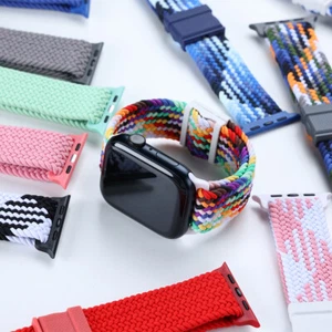For Apple Watch 1-10/SE Braided Nylon Adjustable Magnetic Strap Band 40/45/49mm - Picture 1 of 27