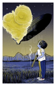 Original “Take Aim” Giclée Art Print Poster Sci-Fi Skateboard Street Zeppelin - Picture 1 of 1