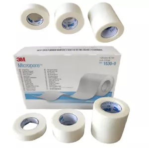 3M- Micropore Surgical Tape 1.25cm, 2.5cm, 5cm - Premium Quality - Eyelash Tape - Picture 1 of 1