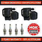 4X Ngk Iridium Spark Plugs & 2X Swan Ignition Coils For Mercedes Benz B200t