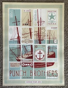 Punch Brothers Bluegrass Band Winter Tour 2013 Landland Concert Original Poster - Picture 1 of 6