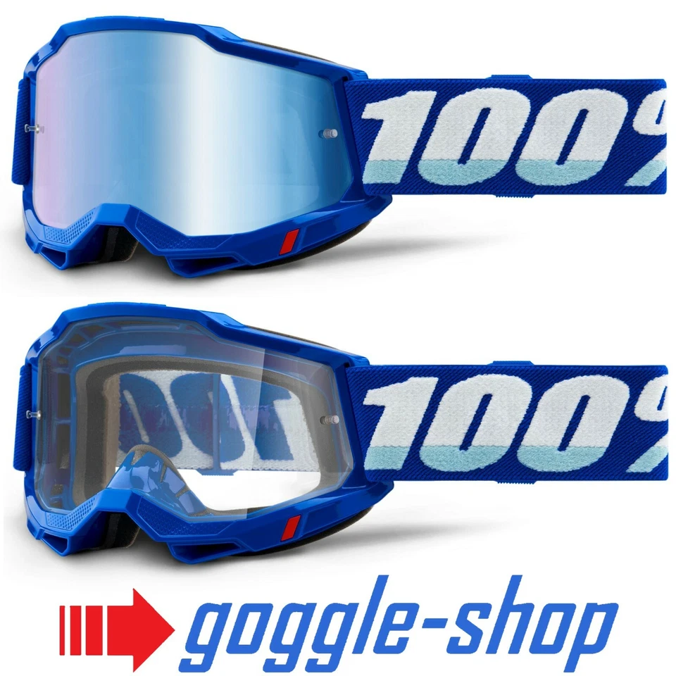 100% Percent Accuri 2.0 Motocross MX MTB Gafas - Azul - Lente Espejo Azul - Imagen 1 de 1