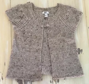 KIKIT - Womens SS Cardigan Oatmeal Heather Khaki Acrylic-Blend Sweater, MEDIUM - Picture 1 of 5