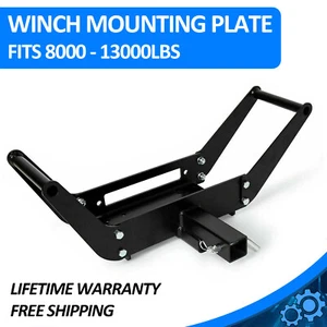 Foldable Winch Mounting Plate Cradle Mount For 2'' Hitch Receiver 4WD SUV Truck - Picture 1 of 17