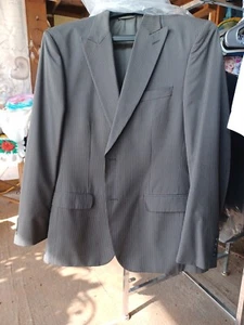 Steve Harvey suit coat 42L Gray pinstripe Herringbone Sport Coat Blazer - Picture 1 of 5